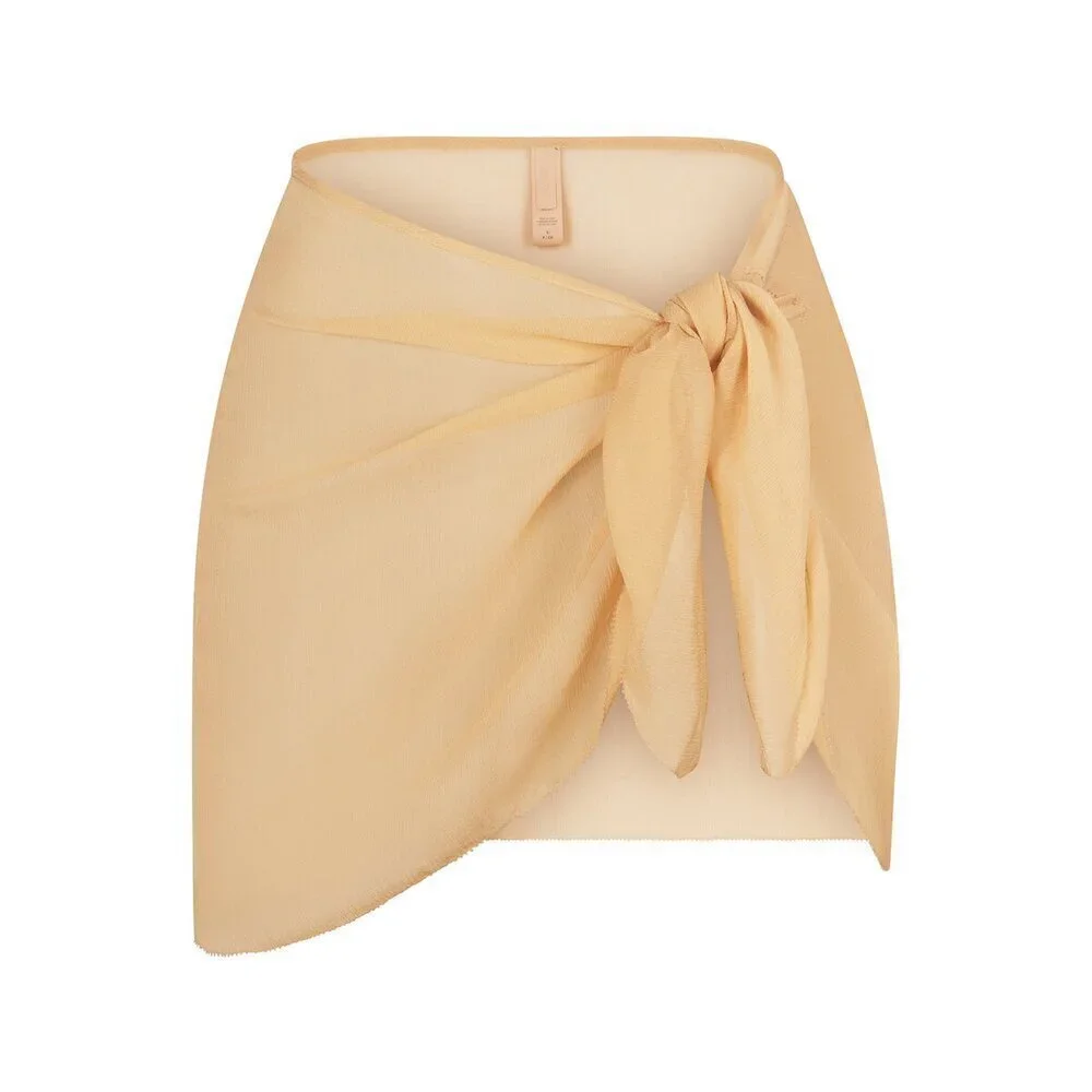 SKIMS Crinkle Silk Chiffon Cover Up Skirt in Ochre NWT Size 2X
